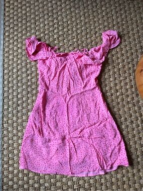 For Love & Lemons Pink Star-Print Mini Dress